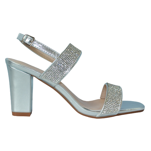 Sorento Dressy Block Heels - Coppershill - Silver