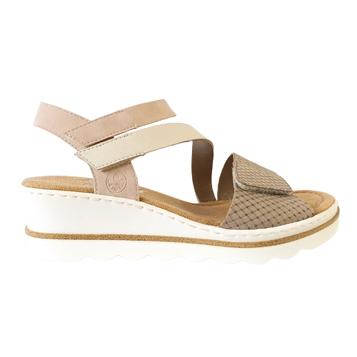 Rieker Wedge Sandals - 67454-91-80 - Beige