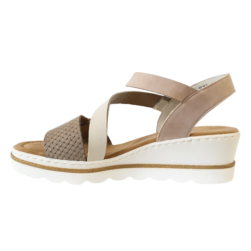 Rieker Wedge Sandals - 67454-91-80 - Beige