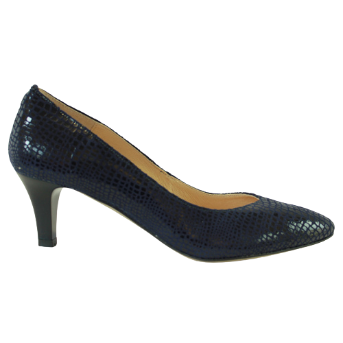 Emis Dressy Heeled Pumps 6047 Navy Croc