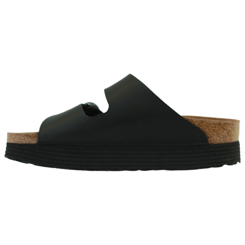 Birkenstock Ladies Platform Sandals - Arizona Grooved Papillio - Black