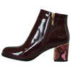 Kate Appleby Block Heeled Ankle Boots- Dalston - Burgundy Patent