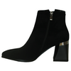Redz Block Heeled Ankle Boots - H897 - Black Suede