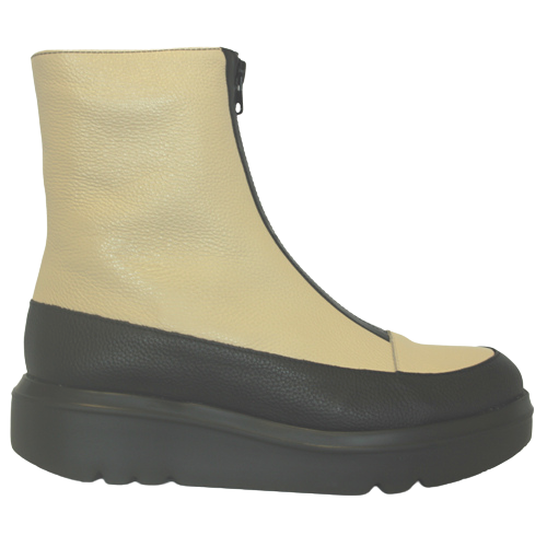 Wonders Wedge Ankle Boots - A-2802 - Black/Cream