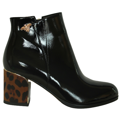 Kate Appleby Block Heeled Ankle Boots - Dalston - Black Patent