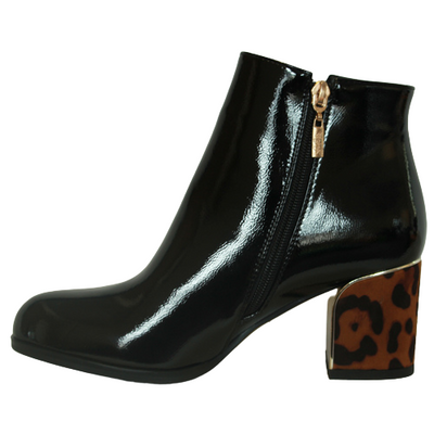 Kate Appleby Block Heeled Ankle Boots - Dalston - Black Patent