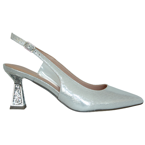 Menbur Sling Back Pumps - 23466 - Silver