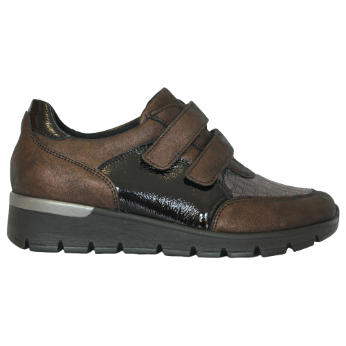 Waldlaufer Wide Fit Velcro Shoes - 626K31 - Bronze