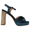 Menbur Platform Block Heel Sandals - 23475 - Blue