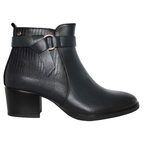 Patrizio Como Block Heeled Ankle Boots - Bitonto - Navy