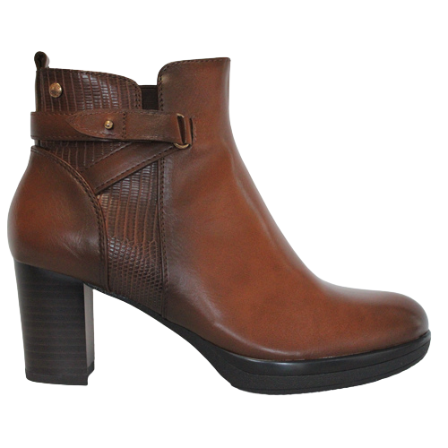 Patrizio Como Block Heeled Ankle Boots - Rovereto - Tan