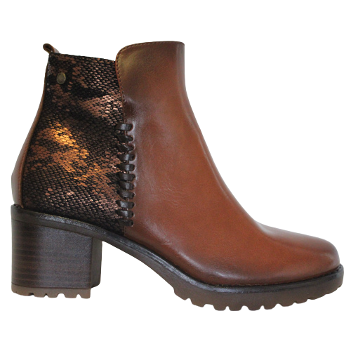 Patrizio Como Block Heeled Ankle Boots - Bressan - Tan