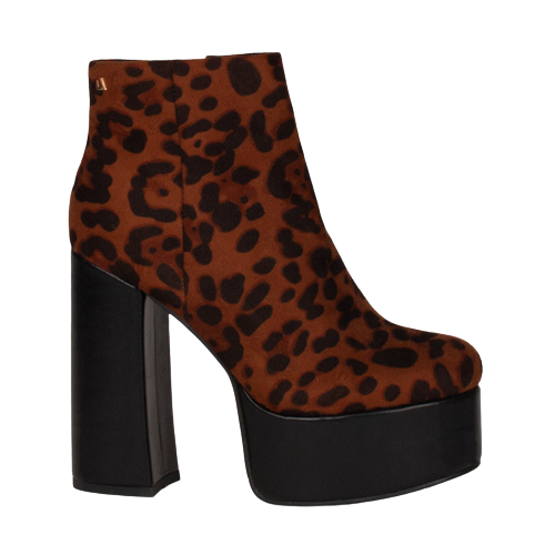 Una Healy Block Heeled Platform Boots - Girl Crush - Cheetah