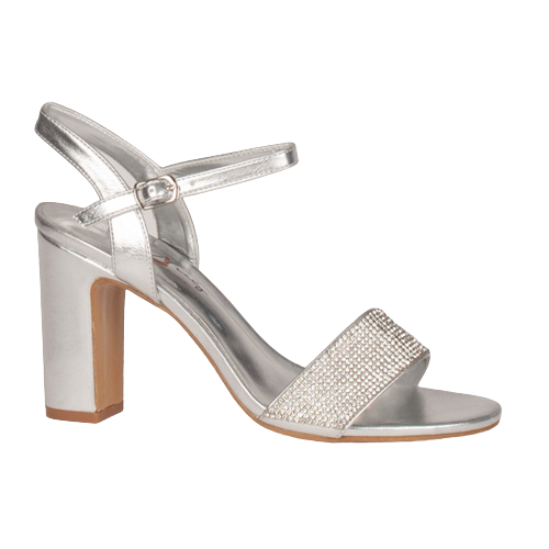 Una Healy Dressy Block Heeled Sandals - Born To Jive - Silver