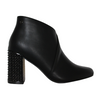 Zanni Block Heeled Ankle Boots - Leabaib - Black