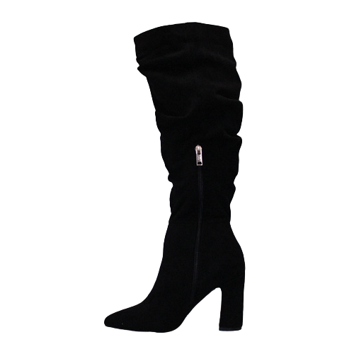 Una Healy Block Heeled Knee Boots - Famous Friends - Black