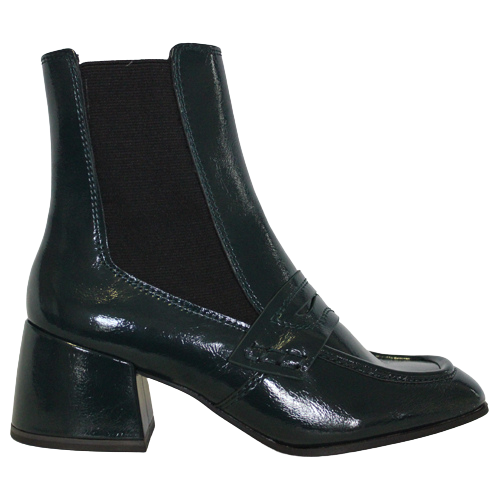 Tamaris Block Heeled Ankle Boots - 25344-29 - Petrol Patent