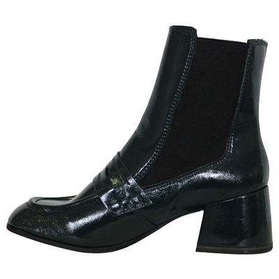 Tamaris Block Heeled Ankle Boots - 25344-29 - Petrol Patent
