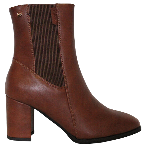 Zanni Block Heeled Ankle Boots - Sunchon - Caramel