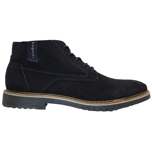 Bugatti Mens Laced Boots- 83736 - Navy Suede