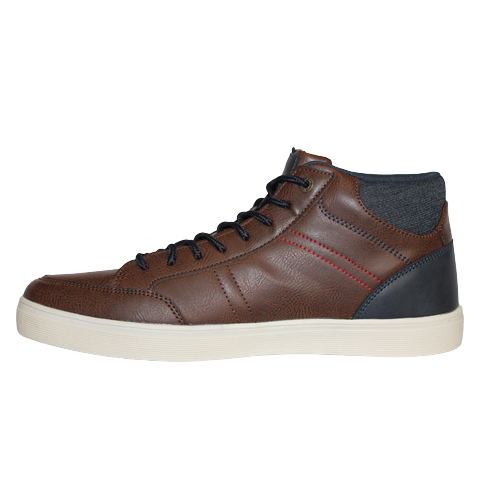 Tommy Bowe Hi Top Trainers - Wyn Jones - Brown - Greenes Shoes