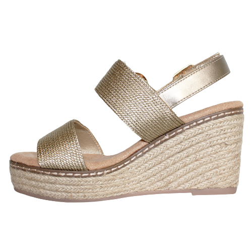 XTI Wedge Sandals - 141412 - Gold - Greenes Shoes