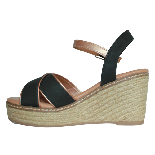 XTI Wedge Sandals - 141282 - Black