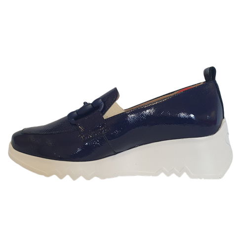 Leather best sale wedge loafers