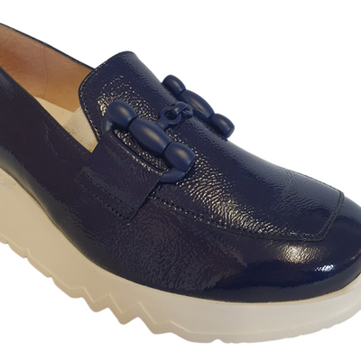 Wonders Wedge Loafers - E-6723 - Navy