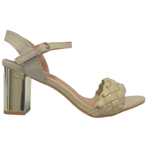 Sorento Block Heeled Sandals - Moyvalley - Nude