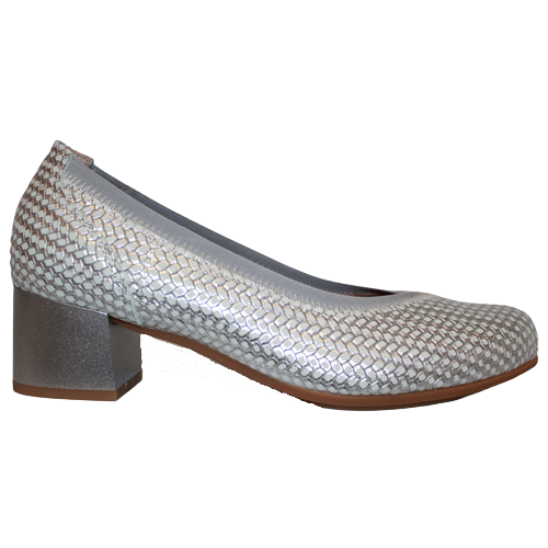Pitillos Block Heeled Pumps - 5090 - Silver