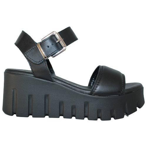 Black chunky outlet wedge sandals