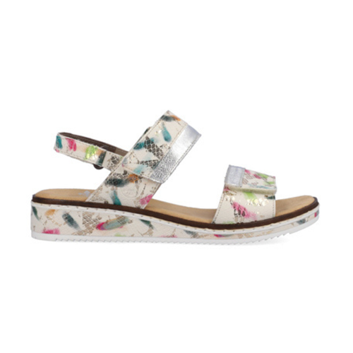 Rieker Wedge Sandals - V36B9-90 - White/Multi