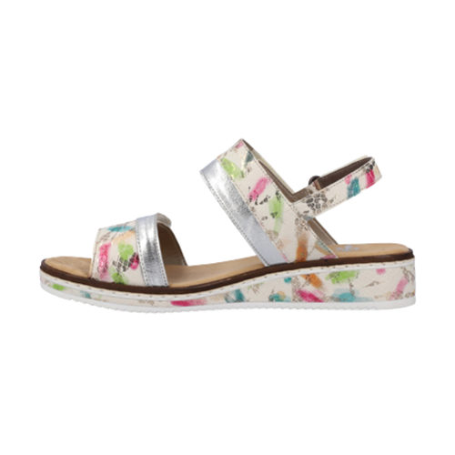 Rieker Wedge Sandals - V36B9-90 - White/Multi