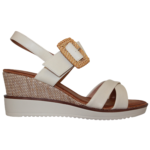 Zanni Wedge Sandals - Kalba - Beige