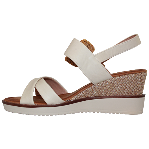 Zanni Wedge Sandals - Kalba - Beige