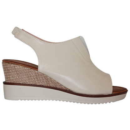 Zanni Wedge Sandals - Mirfa - Beige