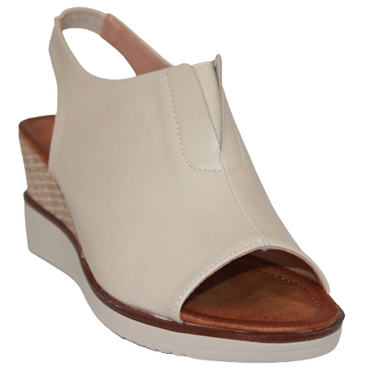 Zanni Wedge Sandals - Mirfa - Beige