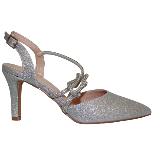 Sorento Sling Back Heels - Gileston - Silver