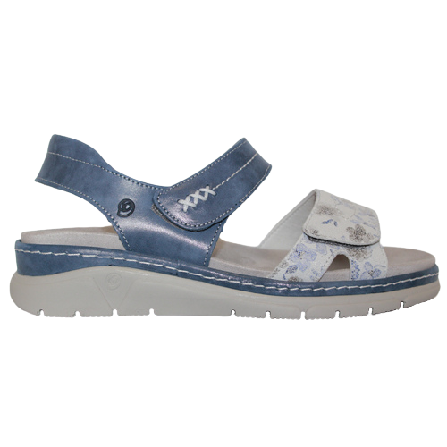 Suave Ladies Low Wedge Sandals - Manila - Navy