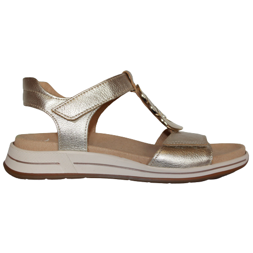 Ara Velcro Strap Sandals - 34826-14 - Metallic Gold