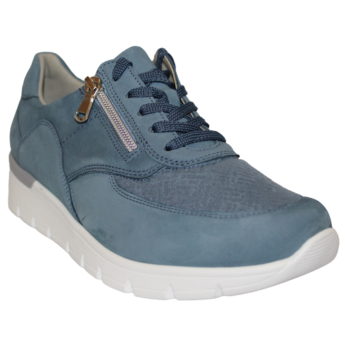 Waldlaufer Wedge Trainers - 626K02 - Denim - Greenes Shoes