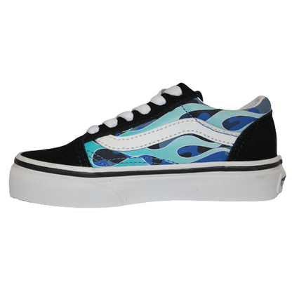 Vans Kids Trainers - Old Skool Camo Flame - Black/Blue Vans Kids Trainers - Old Skool Camo Flame - Black/Blue
