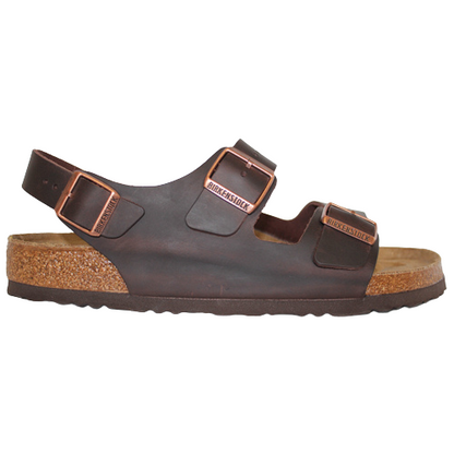 Birkenstock Mens Sandals Milano Oiled Leather Habana Brown Greenes Shoes
