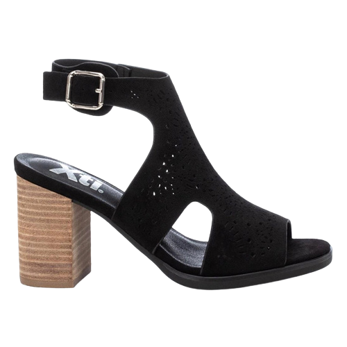 XtI Block Heel Sandals - 141098 - Black