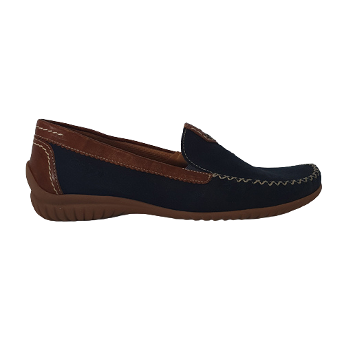 Gabor Leather Moccasins - 46.090-46 - Navy/ Tan