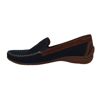 Gabor Leather Moccasins - 46.090-46 - Navy/ Tan