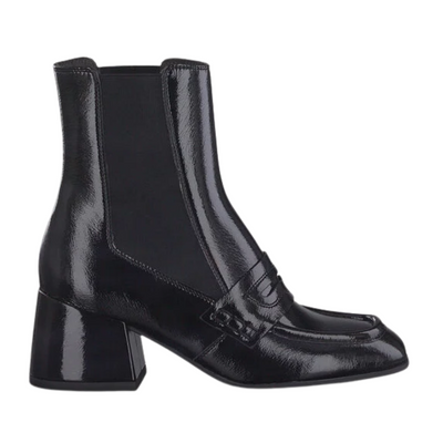 Tamaris  Block Heeled Ankle Boots - 25344-29 - Black Patent