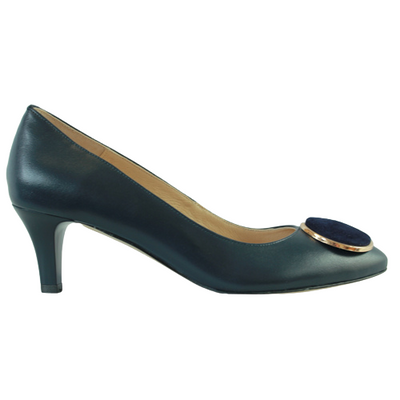Emis Low Heeled Pumps 7902 Navy Greenes Shoes