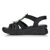 Rieker Wedge Sandals - V20L4-00 - Black